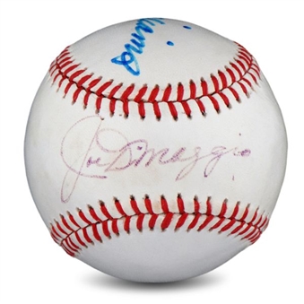 Joe DiMaggio and Ted Williams Dual Signed Baseball